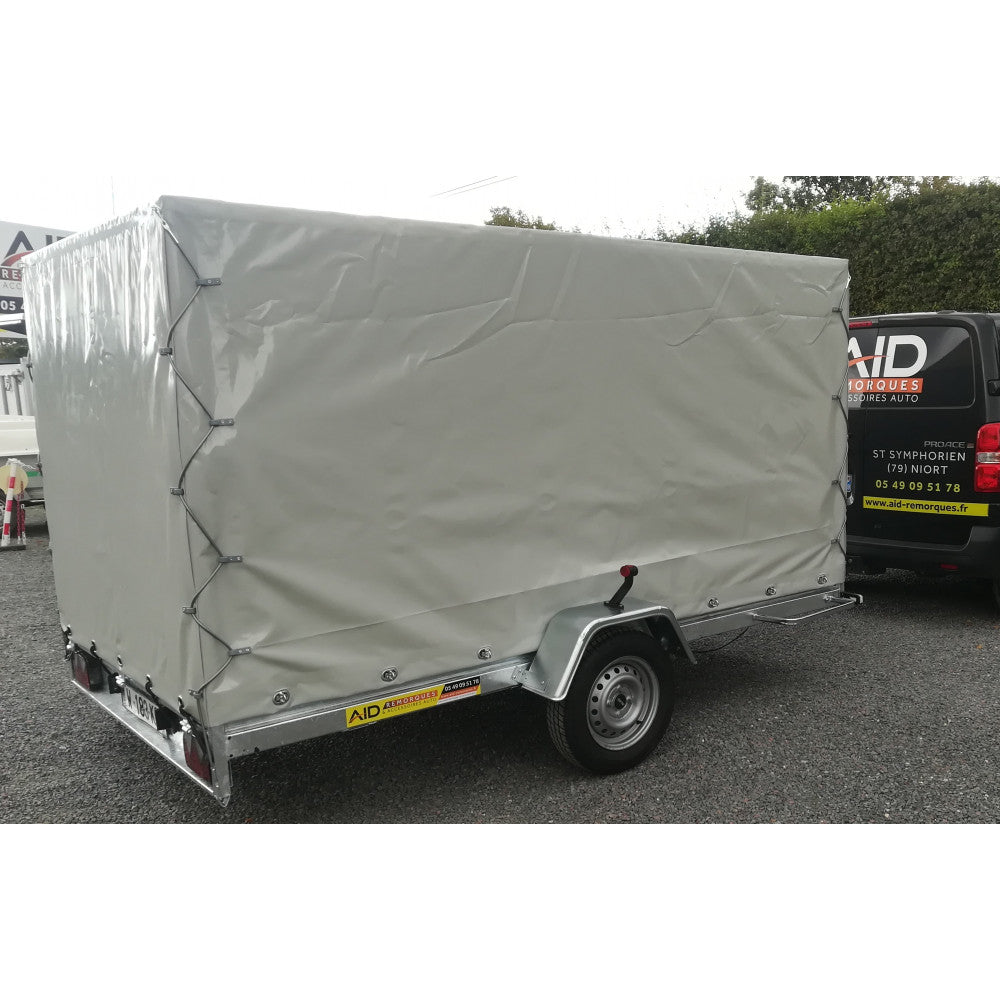 Remolque de plataforma multiusos – gran capacidad con laterales de malla alta 350 x 172 cm / 294 x 172 cm
