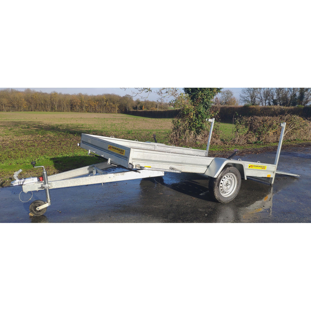 Remolque de plataforma multiusos – gran capacidad con laterales de malla alta 350 x 172 cm / 294 x 172 cm